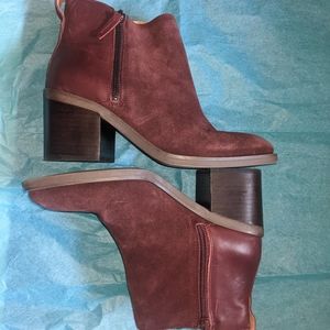 Crown Vintage Maroon Suede Booties
